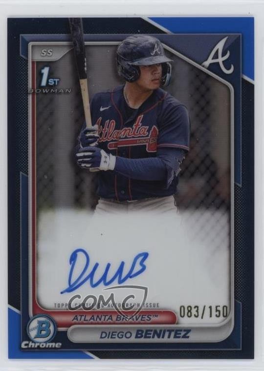 2024 Bowman Chrome Prospect Blue Refractor 83/150 Diego Benitez #CPA-DB Auto 0w3