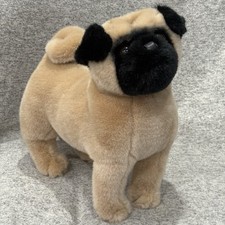 Peluche vintage Douglas Cuddle Toys PUG DOG 345.1 negro tostado cachorro de peluche