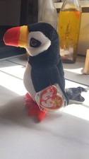 NEW Ty Beanie Baby PUFFER The Puffin 1997 Retired Plush Toy Bird PVC Pellets