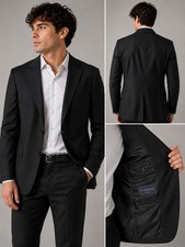 Canali Black Men's Suit Jacket Made in Italy
