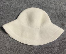 Vintage Patricia Underwood Floppy Straw White Bucket Sun Hat Wide Brim
