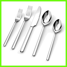 Luxury 40-Piece Silverware Set in 18/10 Stainless Steel - Ideal for Any Occasion