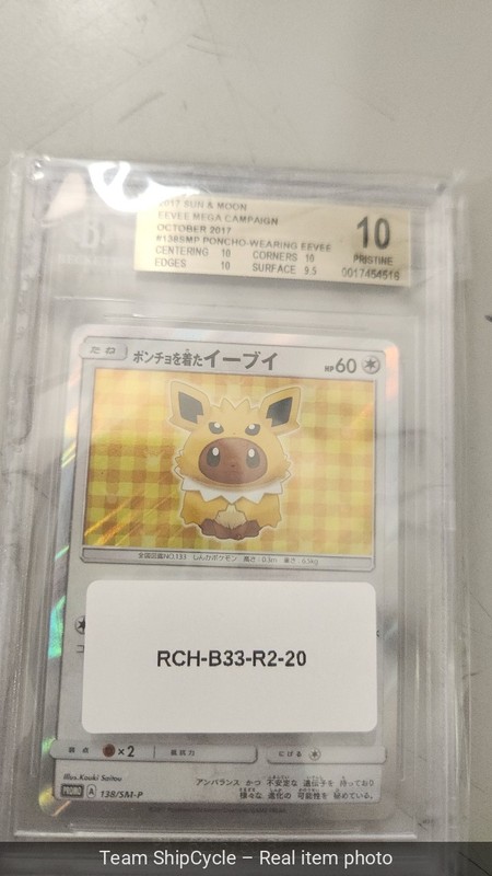 Pokemon PonchoWearing Eevee 2017 SM Eevee Mega Campaign October 2017 BGS G2U