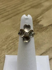 Vintage Stuart NYE Sterling Silver 925 Adjustable Dogwood Flower Ring Size 4