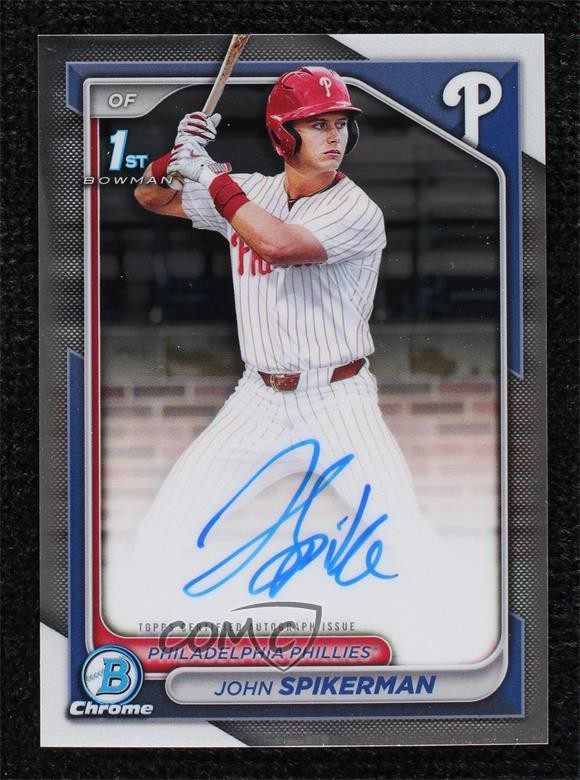 2024 Bowman Draft Chrome Prospect Auto John Spikerman #CPA-JSP Auto 10no