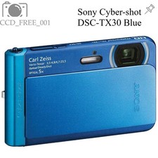 Sony Cyber-shot DSC-TX30 Digital Camera 18.2MP 5x optical zoom Blue Waterproof