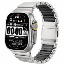 Stainless Steel Silicone Band Strap for Apple Watch Ultra 2 3 Series 11 10 9 SE