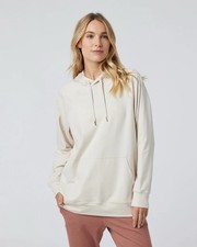 Vuori Women's Halo Oversized Hoodie Milkweed Heather Large Loungewear Active