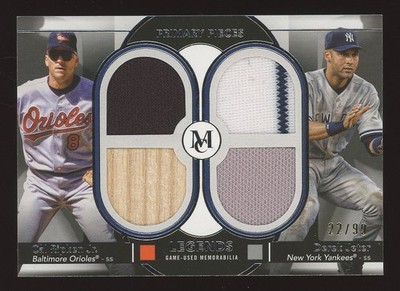 2024 Topps Museum Collection Cal Ripken Jr. Derek Jeter Quad GU Relics /99