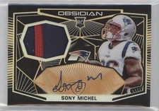 2018 Obsidian Rookie Jersey Electric Etch Orange 28/50 Sony Michel Auto s3g