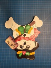 Hand Painted Wooden Snowman Let It Snow Sign Winter Holiday Decor 12x10 Inch