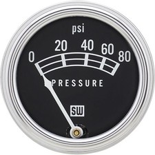 Stewart Warner 82208 Std 2-116 In. Oil Pressure Gauge Mech 0-80 Psi