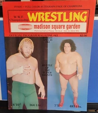 4/25/83 MSG WWF Championship Wrestling program ANDRE THE GIANT vs BIG JOHN STUDD