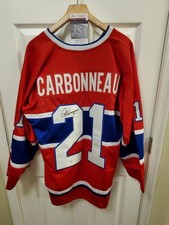 Guy Carbonneau signed #21 Jersey Hockey auto autograph certified JSA size XL