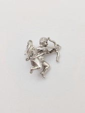 Vintage 925 Sterling Silver Cupid Charm Pendant 
