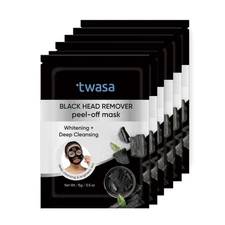 Twasa Charcoal Peel Off Mask Removes Blackheads Whiteheads Excess Oil 15gm x 6
