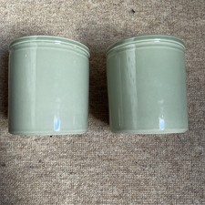 Ceramic Sage Green Plant Pots- 10.5cm x 11cm - Used Once - Excellent Condition