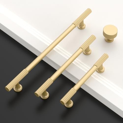  5 Inch(128mm) Cabinet pulls Kitchen 5" Hole Center Brushed Gold 10 Pack - Picture 7 of 7