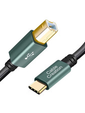 USB B to USB C Printer Cable 6.6 FT, Type B to Type C Cord Nylon Braided, USB