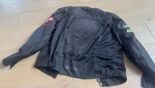 Sedici Motorcycle Jacket 2XL Black Textile Armor Padded Racing Dunlop Patches - Picture 12 of 12