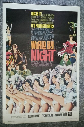 World By Night 1961 Burlesque Show Girls GGA ORIGINAL RARE One Sheet Poster