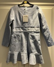 Abito Shixuefashion blu in ecopelle scamosciata taglia 1 (UK 8) nuovo con etichette