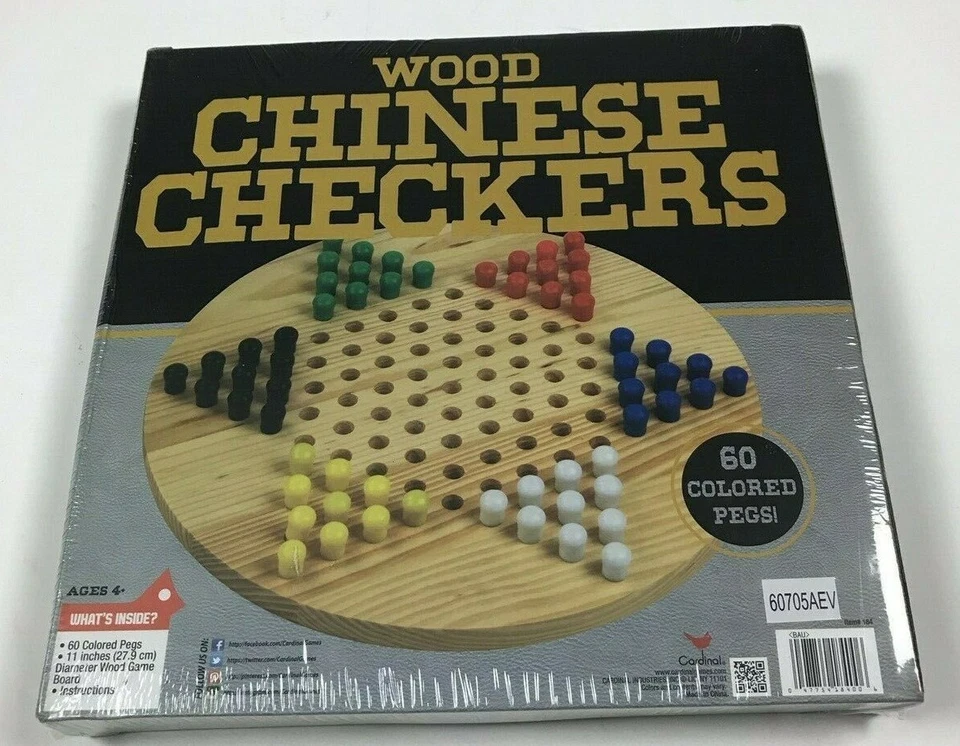 Cardinal Wood Chinese Checkers 60 Colored Pegs Age 4+ Players 2 To 6 - Image 2 of 2