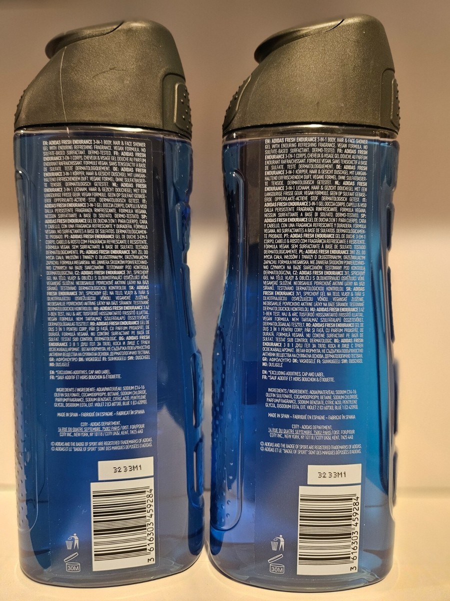 Adidas Fresh Endurance Shower Gel, 3-in-1 Wash For Men, 2 Pack