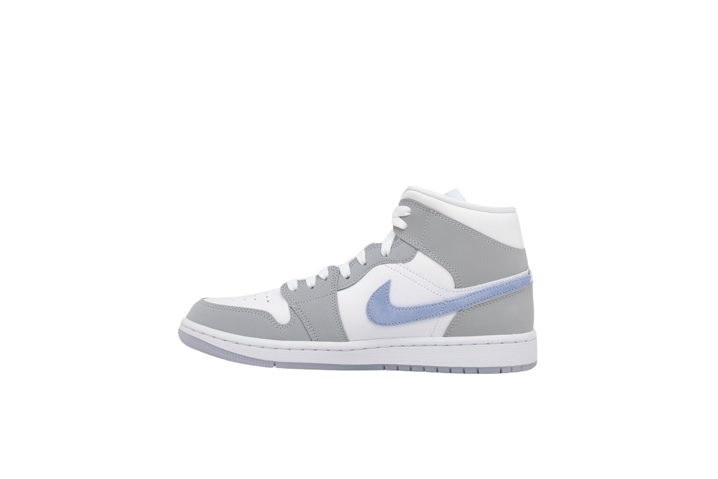 Jordan Air Jordan 1 Mid White / Aluminium / Wolf Grey High Top Sneakers -  Sneak in Peace