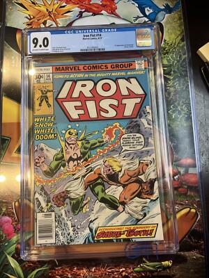 IRON FIST #14 CGC 9.0 -   Key 1st Sabretooth Claremont Milgrom Iconic Cover