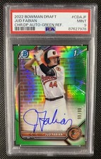 2022 Bowman Chrome Jud Fabian Green Refractor 1st Rookie Auto /99 #CDA-JF PSA 9