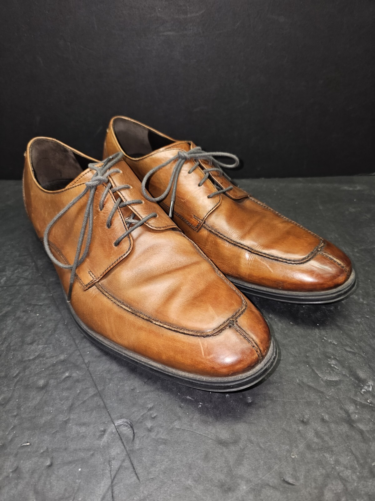 SAOLA Scarpe eleganti da uomo firmate Cole Haan Oxford Derby in pelle taglia 9 5 cognac