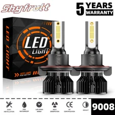 Brightest 9008/H13 LED Headlight Bulbs Conversion Kit High-Low Beam 10000K White