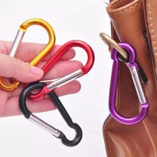 D Shaped Carabiner Clip Snap Hook Small Keyring Camping Sports Karabiner