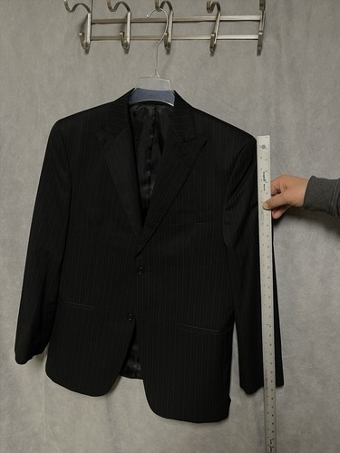 Sean John Suit Men 40R Black Striped Academia 2B Purple Label Pants 35X31 Luxury - Picture 4 of 17