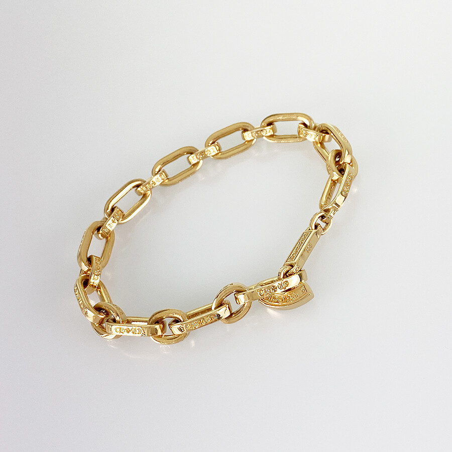 CHROME HEARTS Paper EChain 10 Link Yellow gold Bracelet | eBay