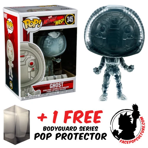 FUNKO POP MARVEL ANT-MAN AND WASP GHOST INVISIBLE #345 EXCLUSIVE + POP PROTECTOR