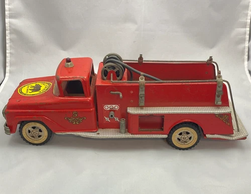 1961 Tonka FIRE TRUCK T.F.D. No. 5 Red 17" Steel CALIFORNIA STATE PARKS PUMPER