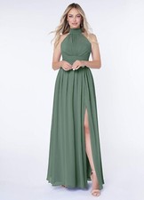 Azazie Eucalyptus Iman Bridesmaid Dress Size 12