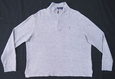 Polo Ralph Lauren Estate Rib Gray Pony Mens 1/4 Zip Pullover Jumper Sweater L