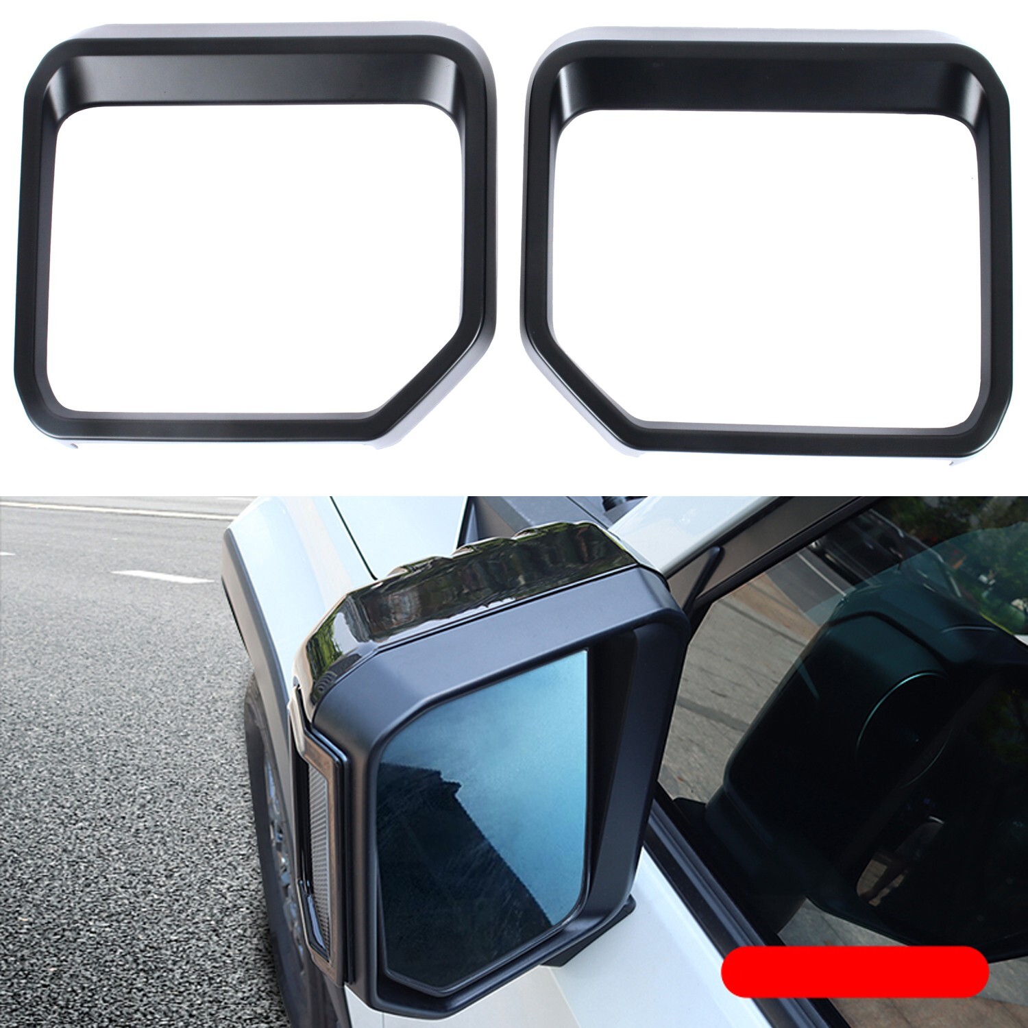 Matte Black Rearview Mirror Rain Eyebrow Cover For Toyota Prado LC250 2024 2025