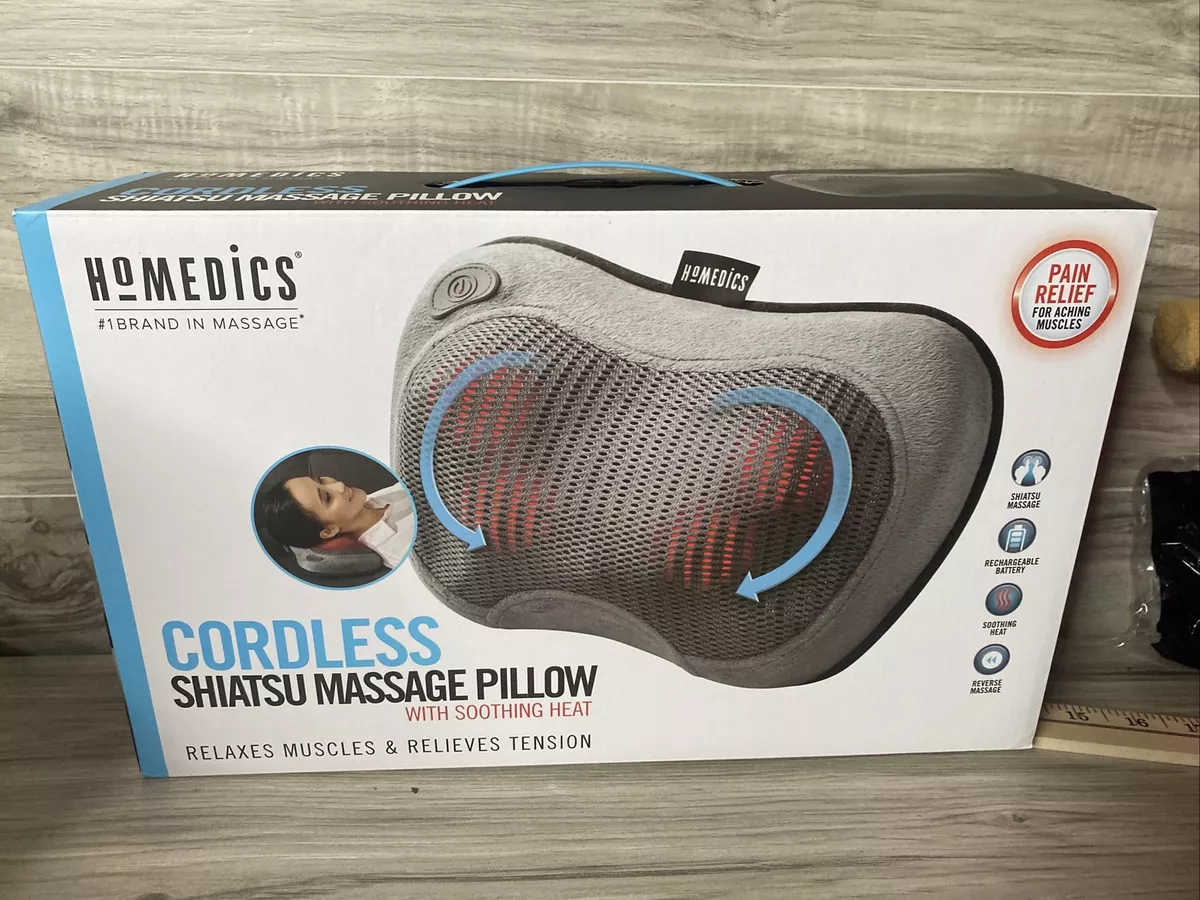 Cordless Shiatsu Massage Pillow with Heat - Homedics