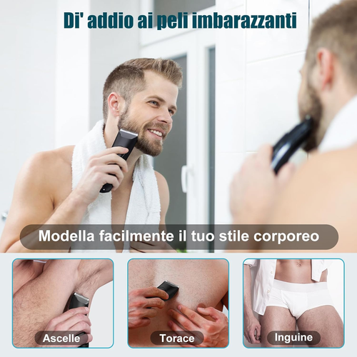 Taglia Peli Corpo Rasoio Elettrico Corpo Idea regalo uomo Rasoio lame antitaglio - Foto 8 di 9