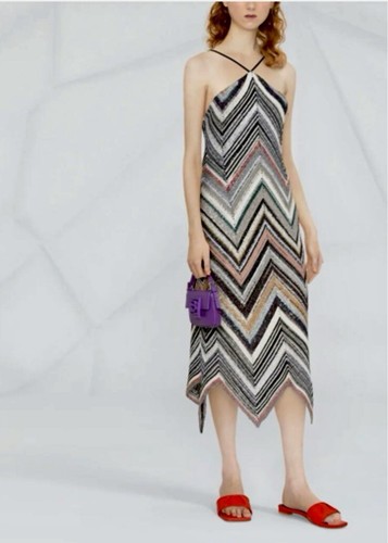 Missoni Zig Zag Knit Sequin Halter Dress - Picture 3 of 8
