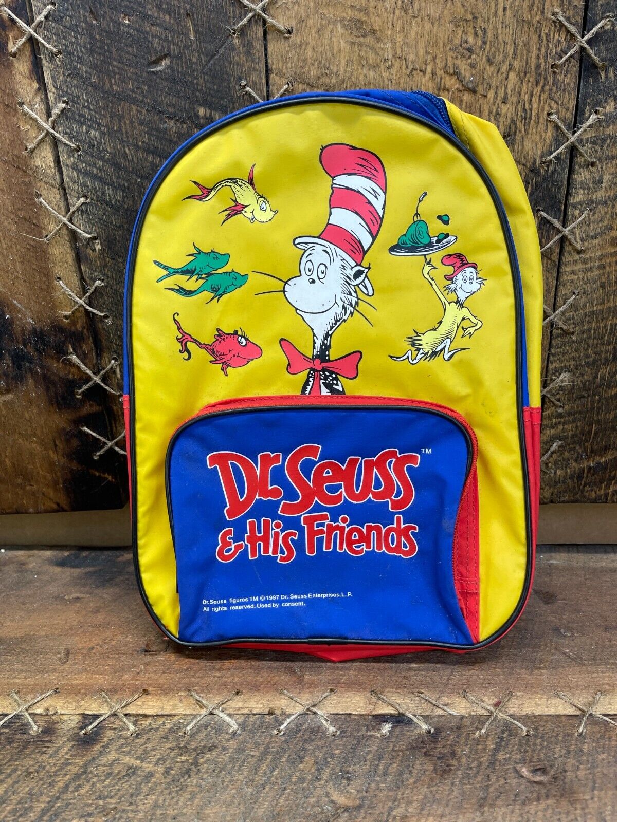 Vintage Dr. Seuss and His Friends Children Kids Tote Travel Backpack Camping