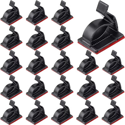 35x Selbstklebende Outdoor Mini Haken Lichtklemme Drahthalter Kabelclips GROß