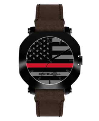Neu IN Box Rockwell Apex Feuerwehrmann Edition / Braunes Leder Armbanduhr