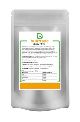500 g | Xylitol | Xylit | Buxtrade | 100% rein | Süßstoff | Birkenzucker - Afbeelding 1 van 2