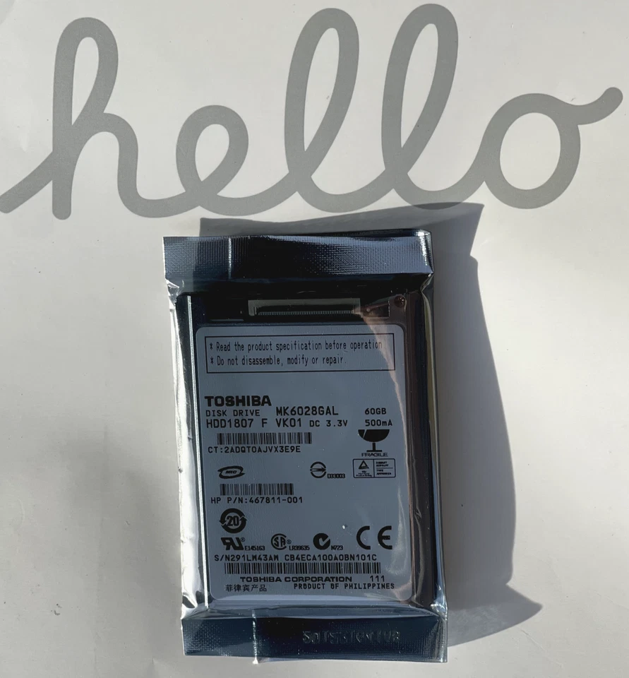 TOSHIBA MK6028GAL HDD1807 60GB 4200RPM 2MB ZIF CE INTERNAL HARD DISK DRIVE - Image 3 of 3