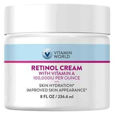 Vitamin World Retinol Cream 100000 IU 8 oz. Vitamin A Face Cream